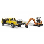 RAM 2500 Power Wagon with  Trailer & Mini Excavator - Bruder 02546